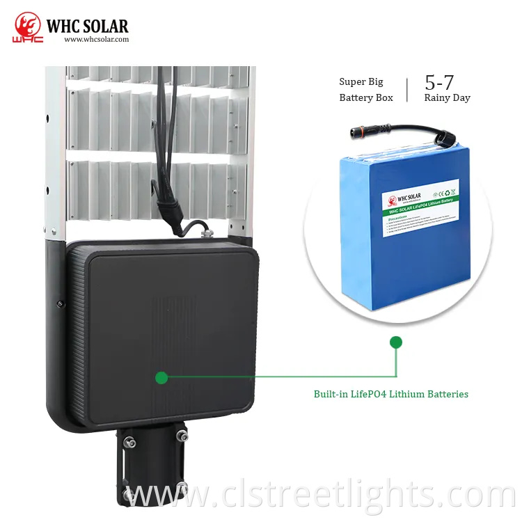 Whc IP65 All in Two Intergrated Split Solar Panel LED Street Light